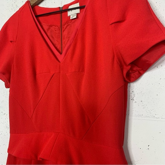 Reiss Candy Apple Red Marcia V Neck Dress Size 6 - Picture 9 of 11